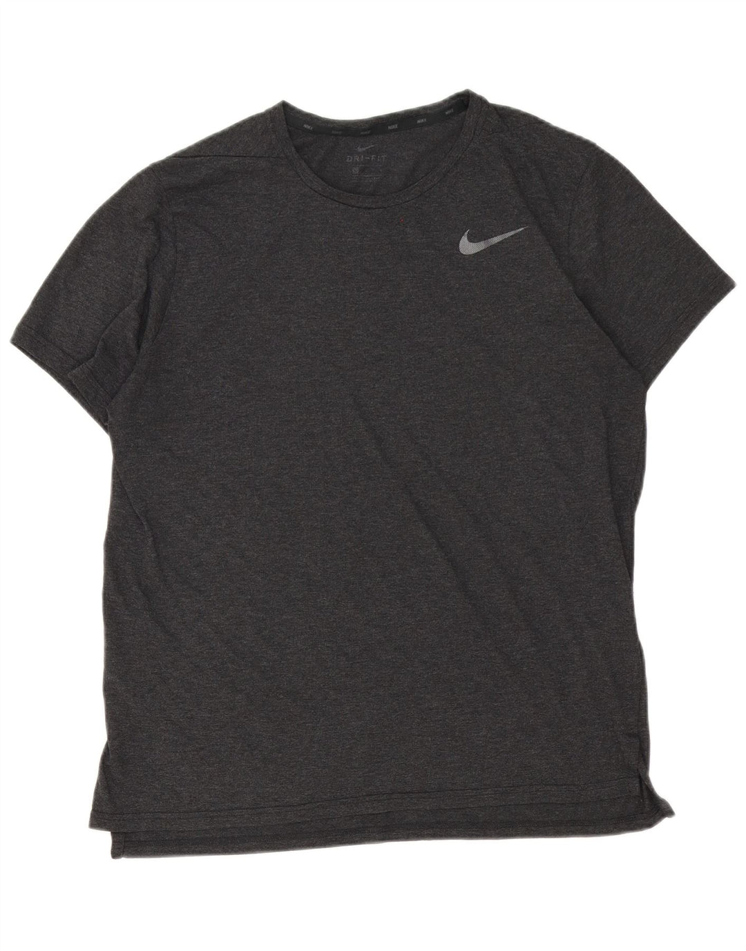 Nike Herren Dri Fit T-Shirt-Oberteil aus mittelgrauem Polyester