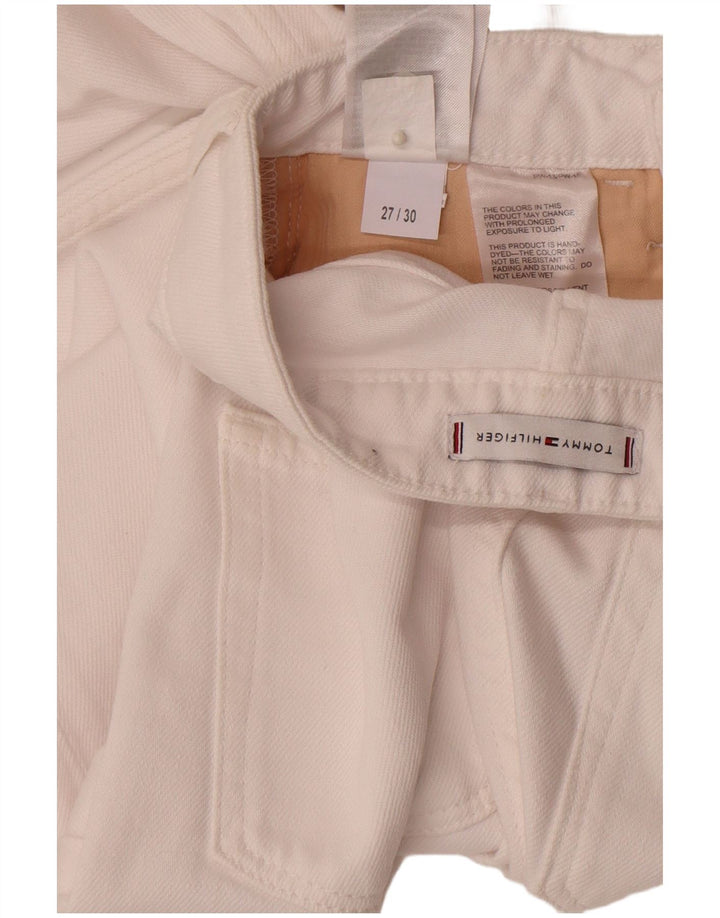 Tommy Hilfiger Damen Straight Jeans W27 L30 Weiße Baumwolle