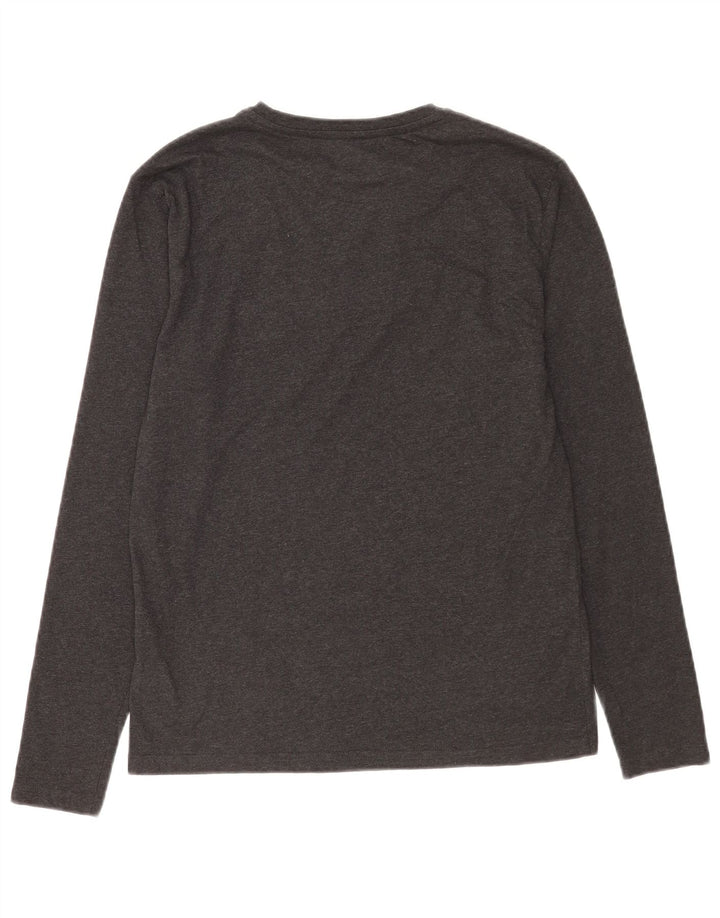 Tommy Hilfiger Herren-Oberteil mit Grafik, langärmlig, klein, graue Baumwolle