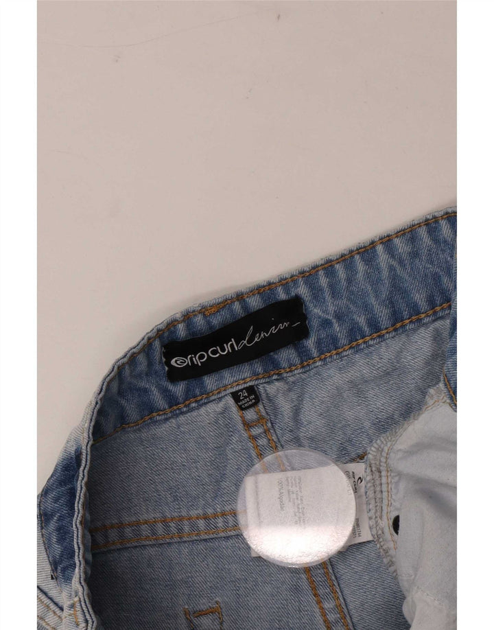 Rip Curl Damen Distressed Denim Shorts W24 XS Blaue Baumwolle