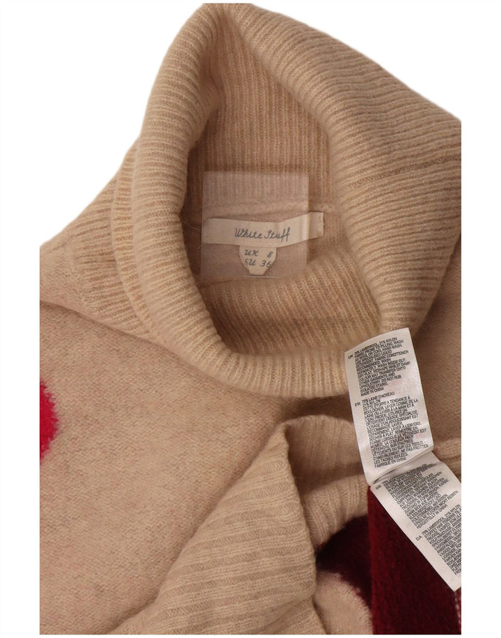 White Stuff Damen-Pullover mit Rollkragen, Gr. 8, Beige, Farbblock