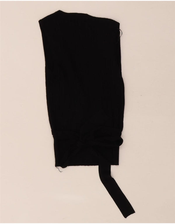 Oasis Damen Crop Wrap Weste Tank Top UK 4 XS Schwarz Viskose