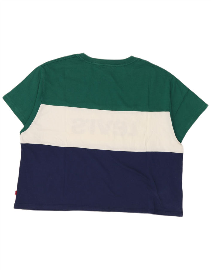 LEVI'S Damen Crop Graphic T-Shirt Top UK 10 Small Mehrfarbig