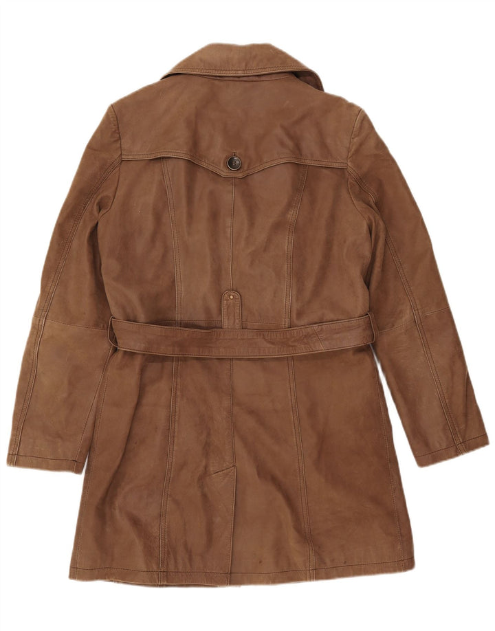 HEINE Damen Ledermantel IT 38 XS Braunes Leder