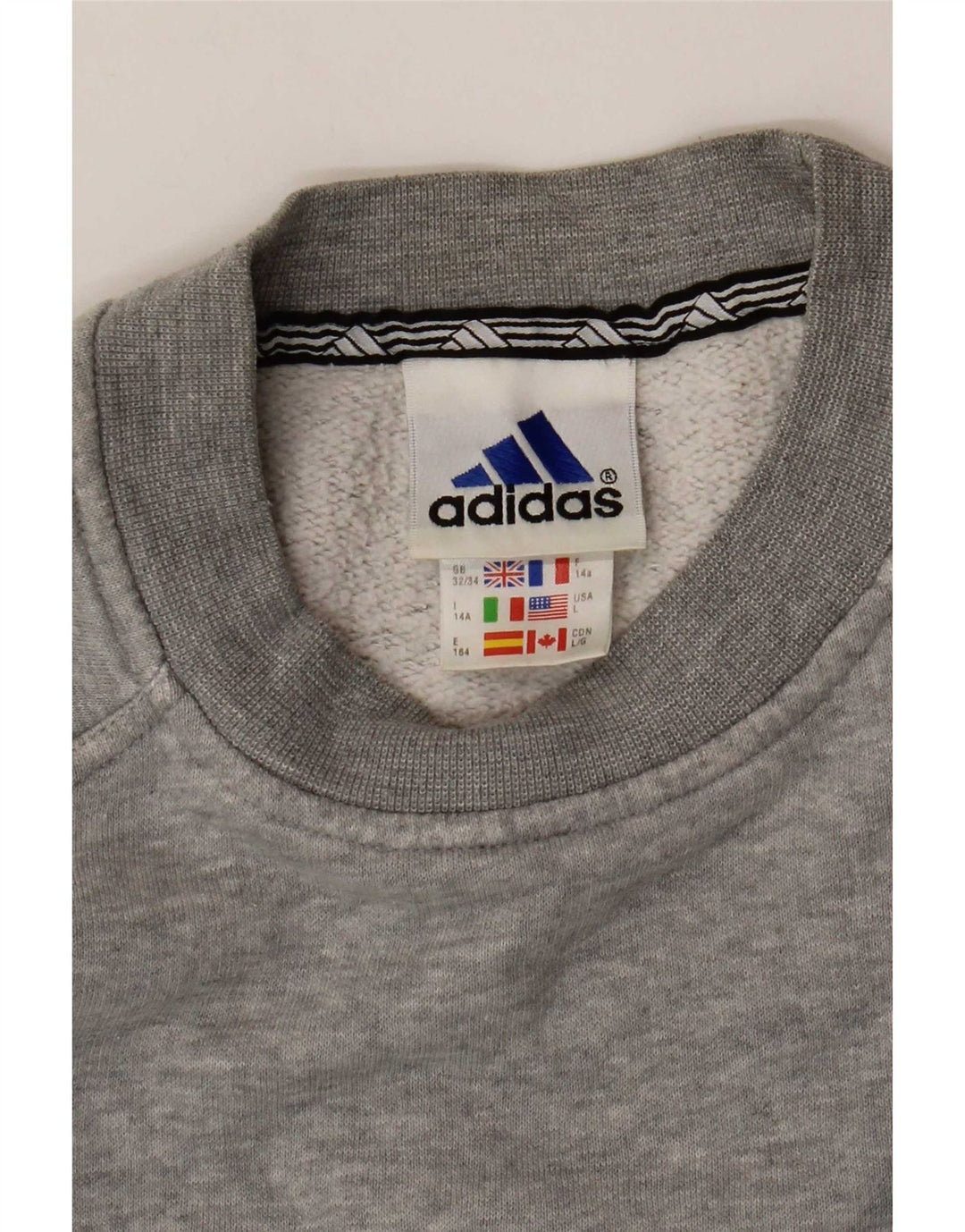 Adidas Jungen Sweatshirt Pullover 13-14 Jahre Graue Baumwolle