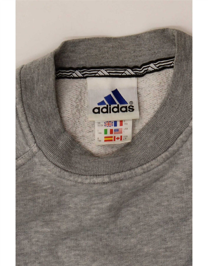 Adidas Jungen Sweatshirt Pullover 13-14 Jahre Graue Baumwolle