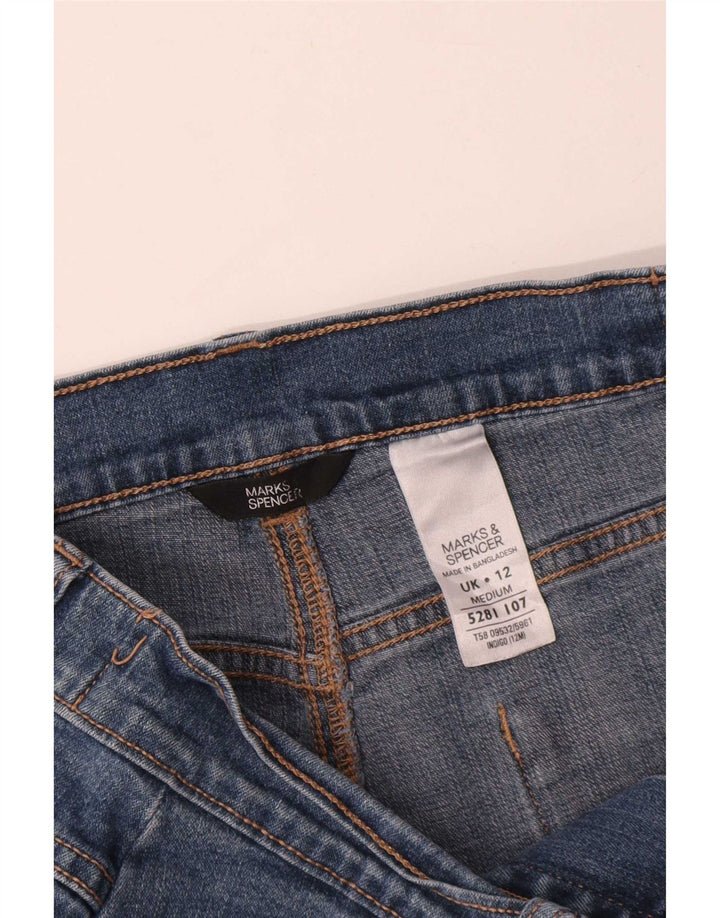 Marks & Spencer Damen Straight Jeans UK 12 Medium W30 L27 Blaue Baumwolle