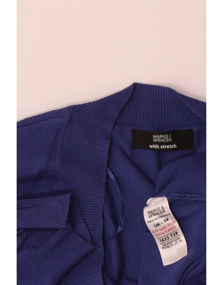 Marks & Spencer Damen-Cardigan mit kurzen Ärmeln, Gr. 14, mittleres Marineblau