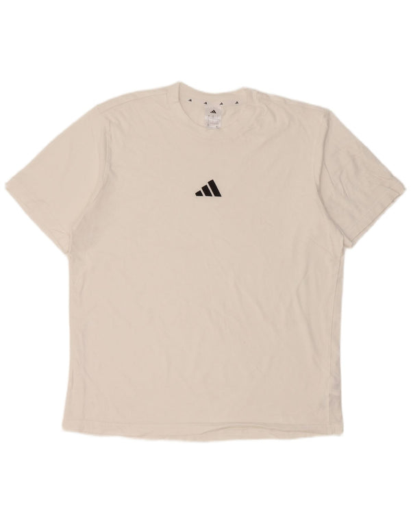Adidas Herren T-Shirt Top Large Weiß Baumwolle