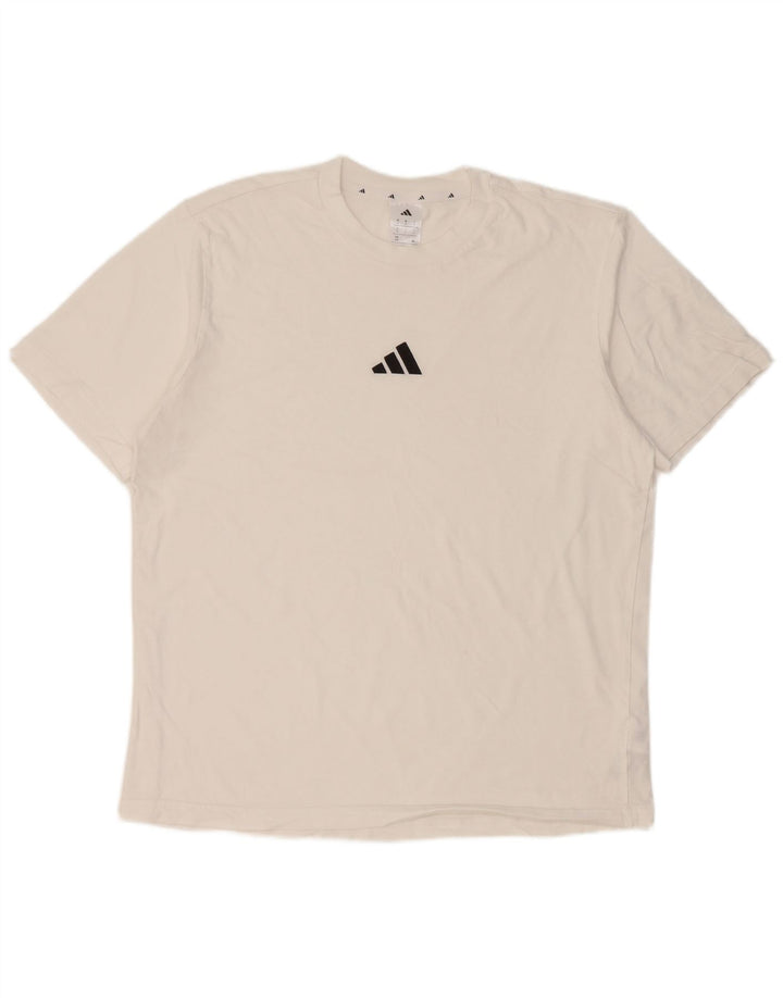 Adidas Herren T-Shirt Top Large Weiß Baumwolle