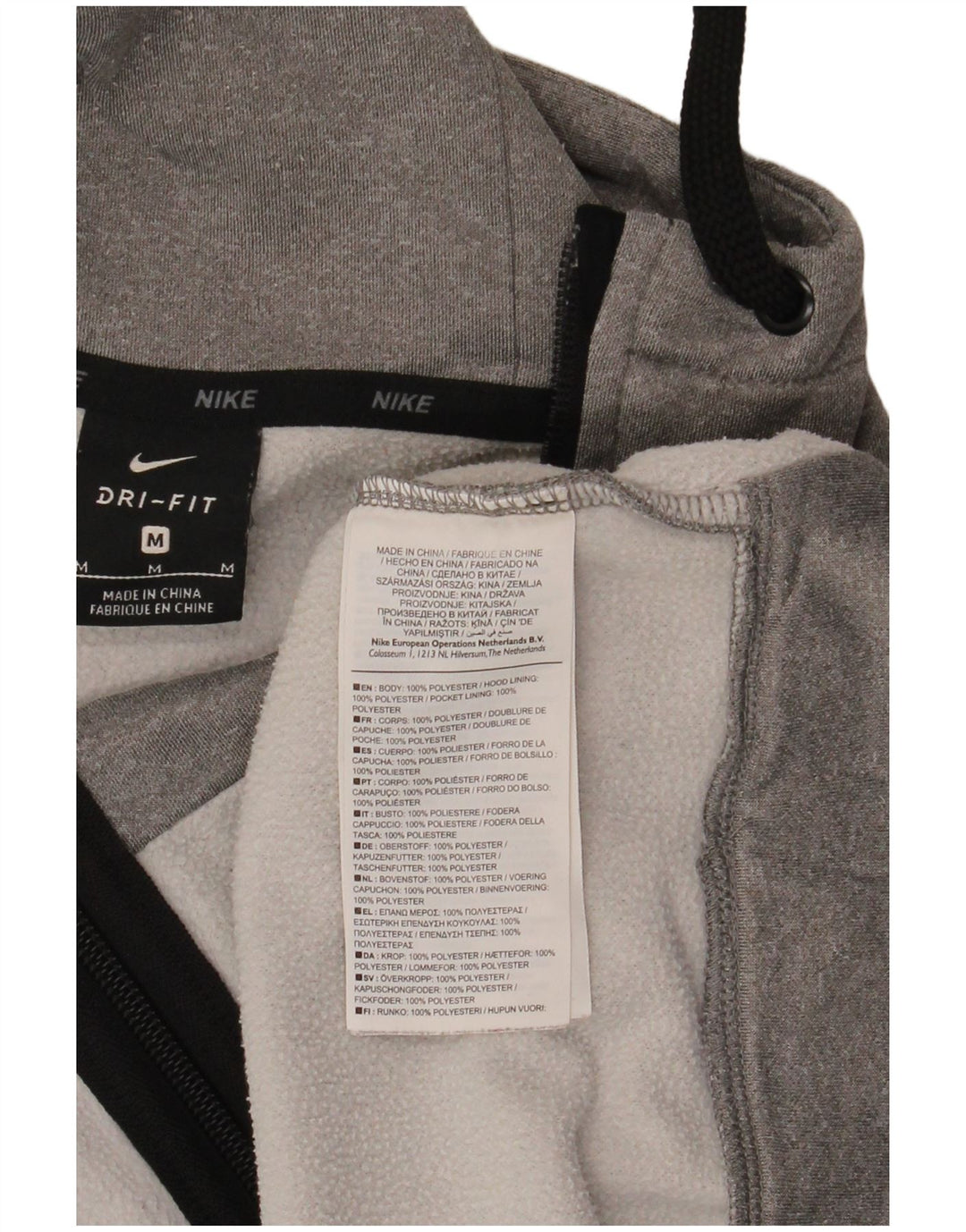 Nike Herren Dri Fit Zip Hoodie Pullover Mittelgraues Polyester