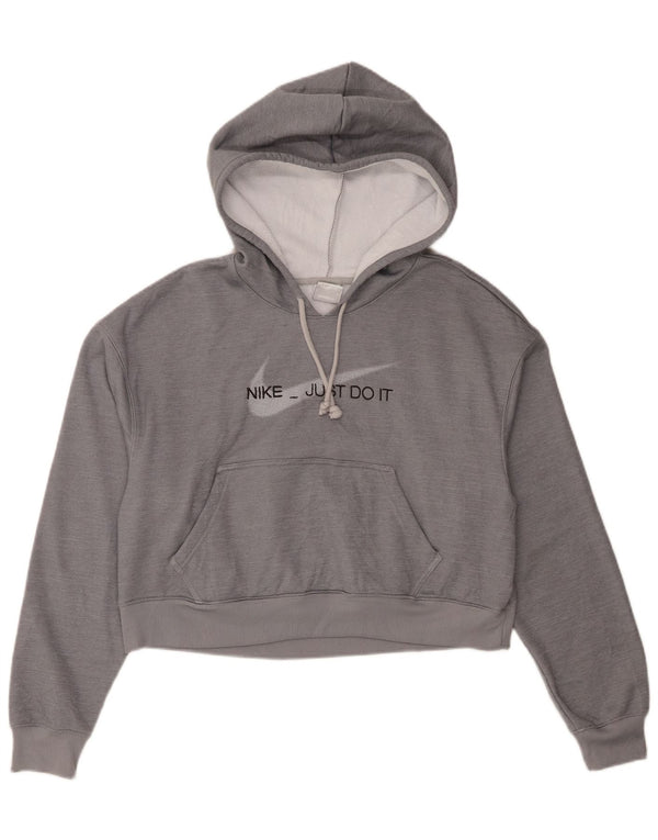Nike Damen Therma-Fit Graphic Übergroßer Kapuzenpullover UK 10 Small Grau