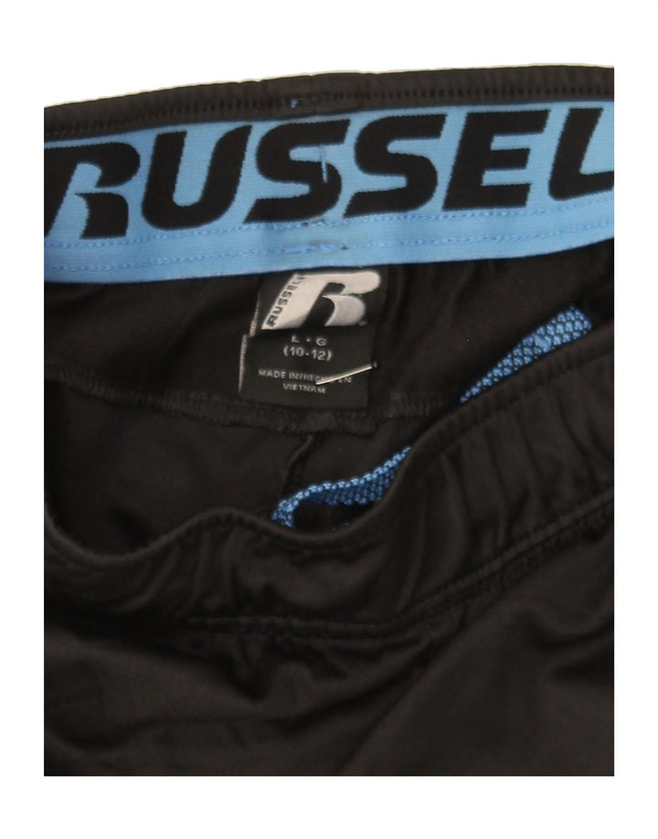 RUSSELL ATHLETIC Boys Sport Shorts 10-11 Years Large Black Polyester Vintage Russell Athletic and Second-Hand Russell Athletic from Messina Hembry 