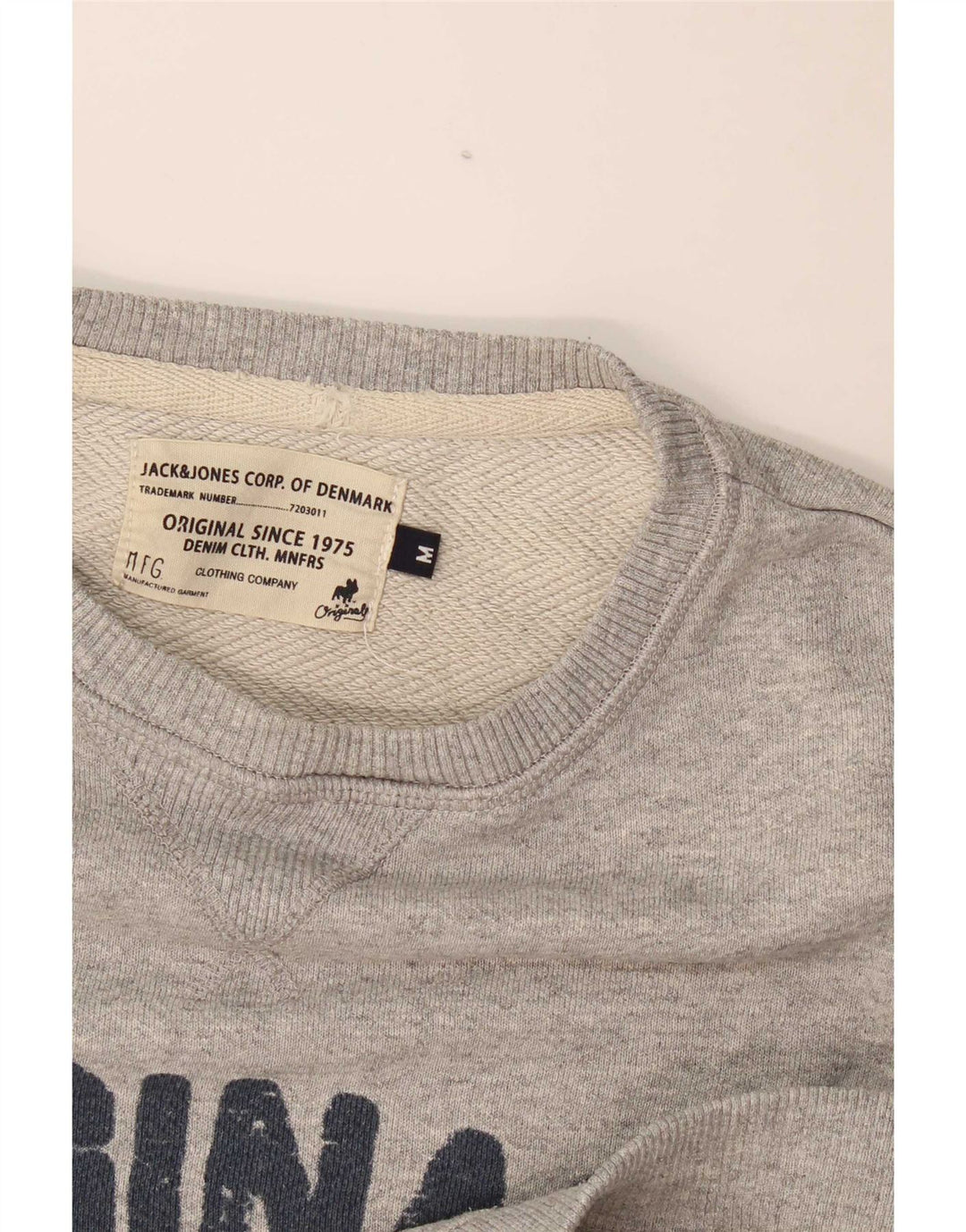Jack & Jones Herren Grafik-Sweatshirt-Pullover Mittelgrau meliert