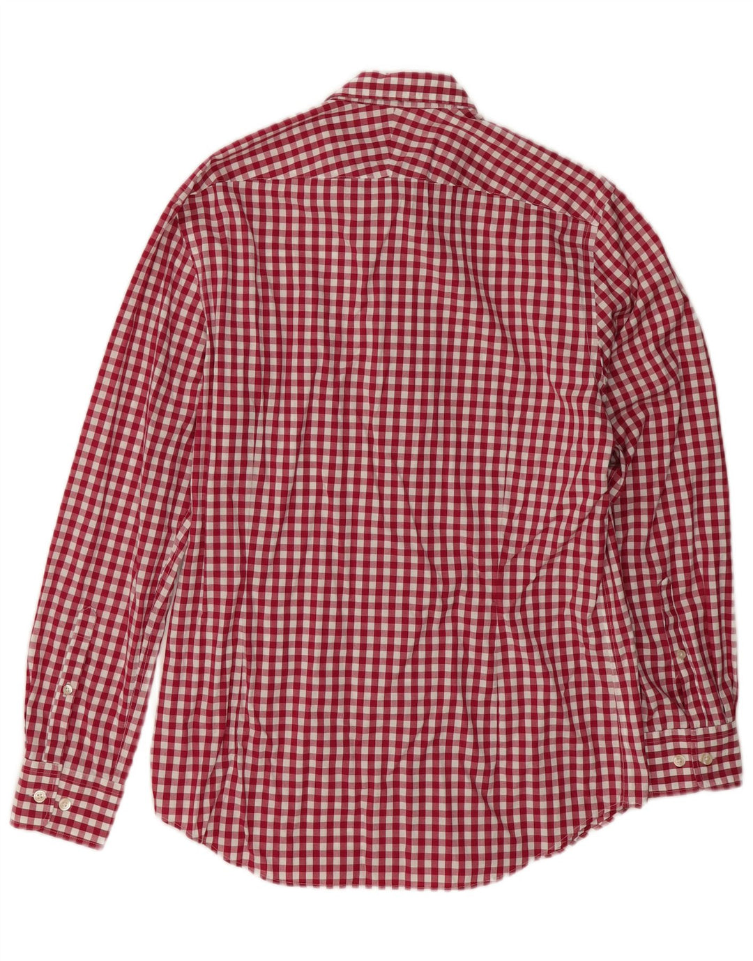 Charles Tyrwhitt Herren-Hemd mit extra schmaler Passform, mittelrote Gingham-Baumwolle