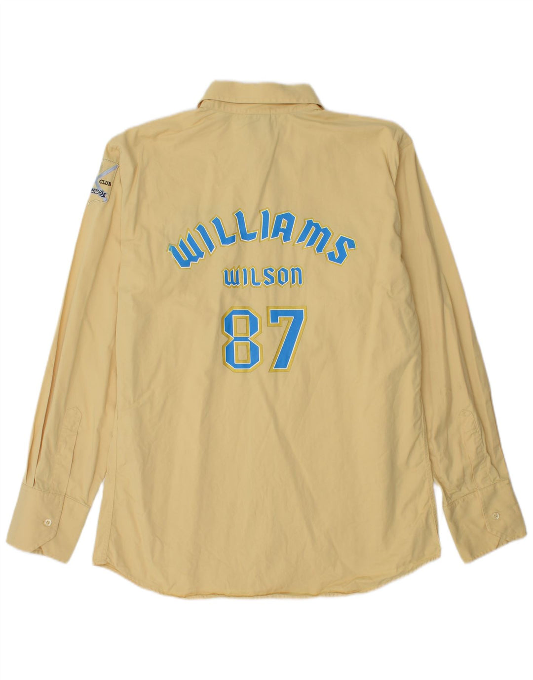 Williams Wilson Herren-Grafikhemd XL aus gelber Baumwolle