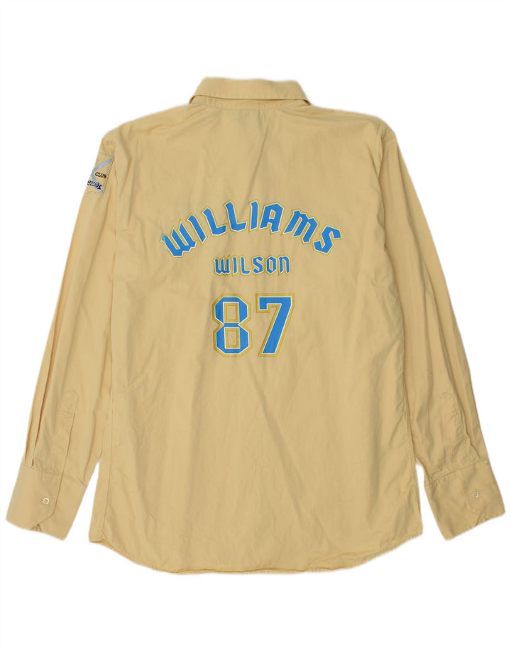 Williams Wilson Herren-Grafikhemd XL aus gelber Baumwolle