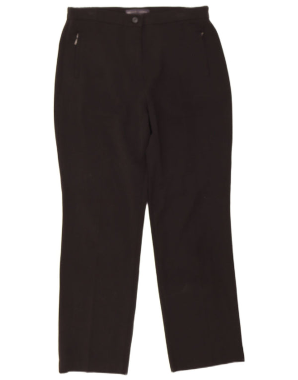 Marks & Spencer Womens Straight Casual Trousers UK 10 Small W28 L26 Black