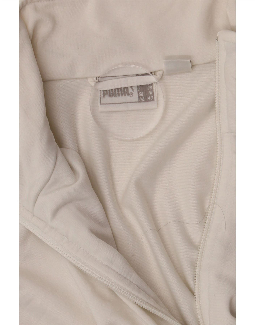 Puma Damen-Trainingsanzug-Top-Jacke, UK 10, klein, weiß gestreift, Polyester