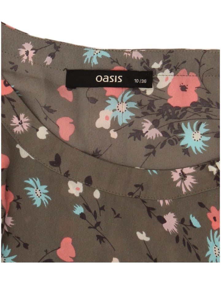 Oasis Damen-Blusenoberteil, Gr. 40, Größe S, grün, geblümt