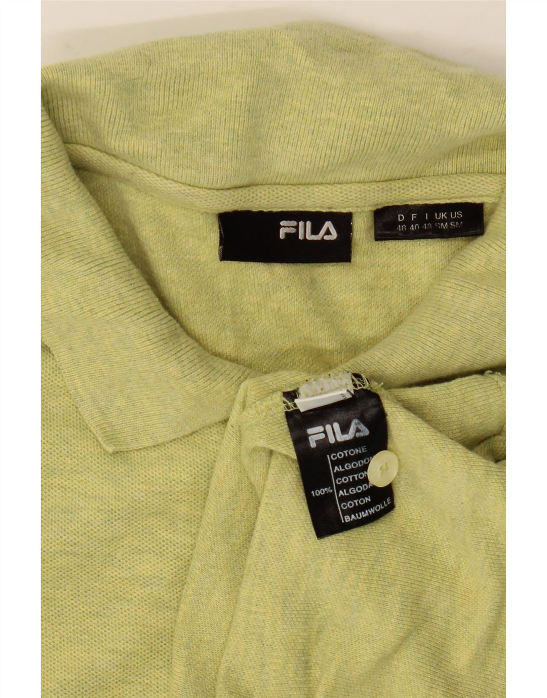 FILA Herren-Poloshirt, klein, grün gefleckte Baumwolle