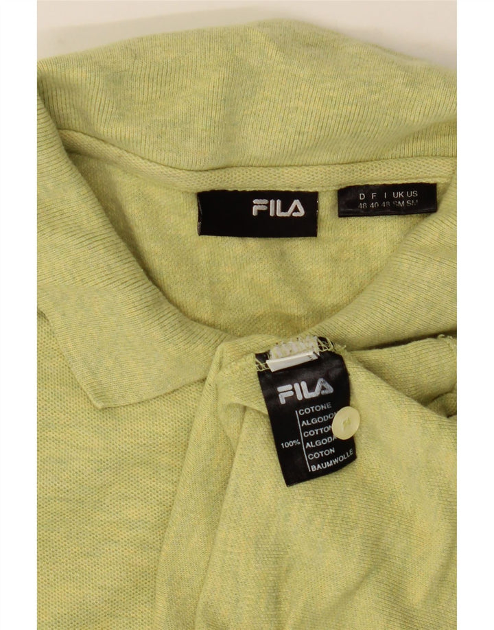 FILA Herren-Poloshirt, klein, grün gefleckte Baumwolle
