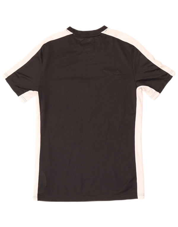 Nike Damen Dri Fit Slim T-Shirt Top UK 12 Mittelschwarz Farbblock