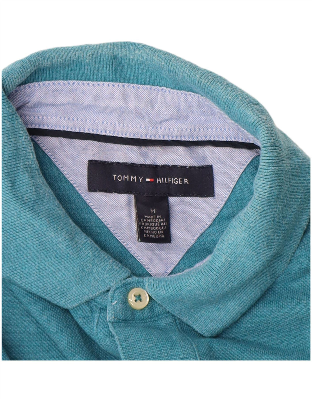 TOMMY HILFIGER Herren Poloshirt mittelblaue Baumwolle