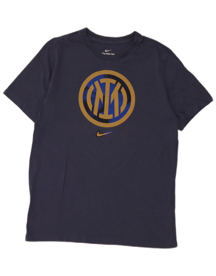 Nike Herren Inter Mailand Grafik-T-Shirt aus mittelblauer Baumwolle