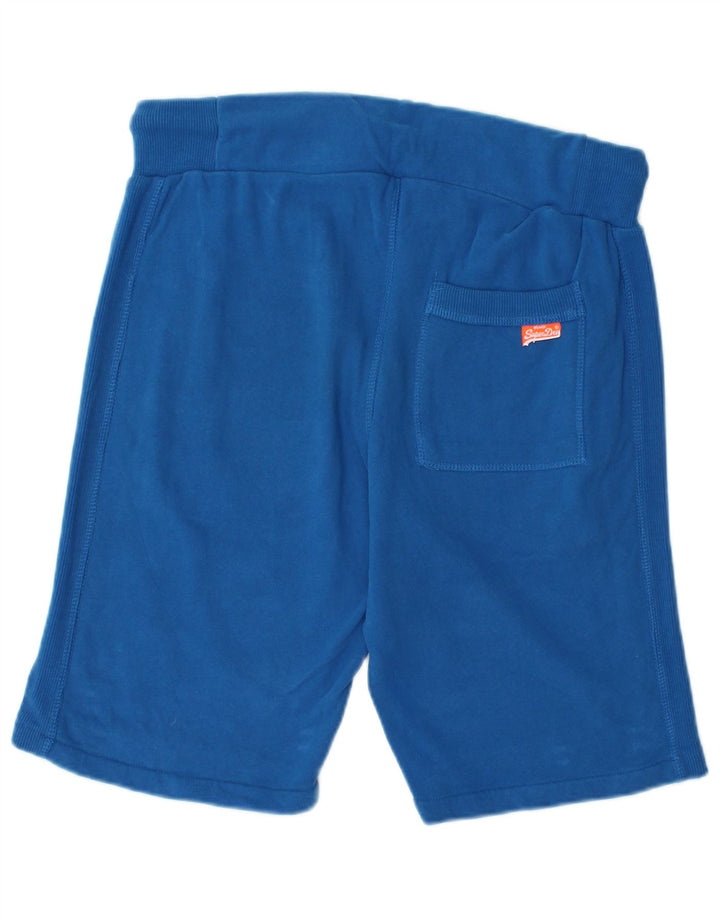 SUPERDRY Herren-Sportshorts, Größe S, blaue Baumwolle
