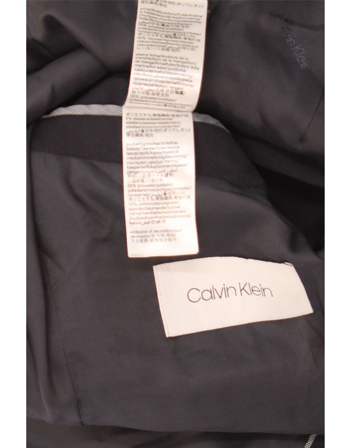 Calvin Klein Herren 2-Knopf-Blazerjacke IT 48 Mittelschwarzes Polyester