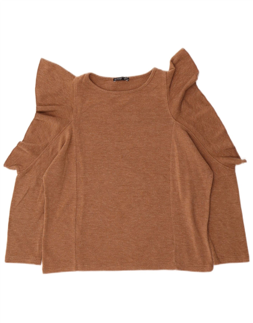 Zara Damen-Oversize-Top mit 3/4-Ärmeln, UK-Größe 10, Small Beige