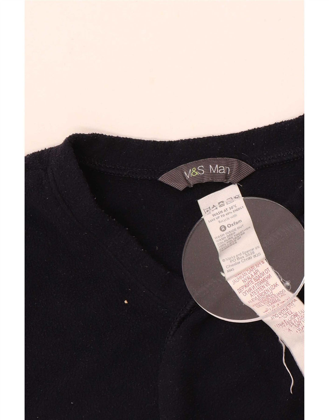 Marks & Spencer Herren-Fleecepullover mit normaler Passform, mittelblau, Polyester