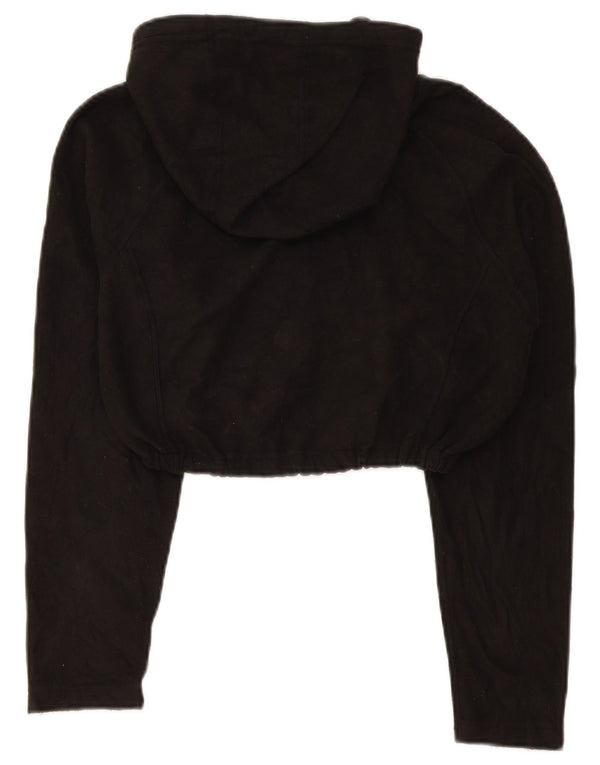 The North Face Womens Crop Hooded Fleece Jacket UK 16 Large Schwarz Polyester