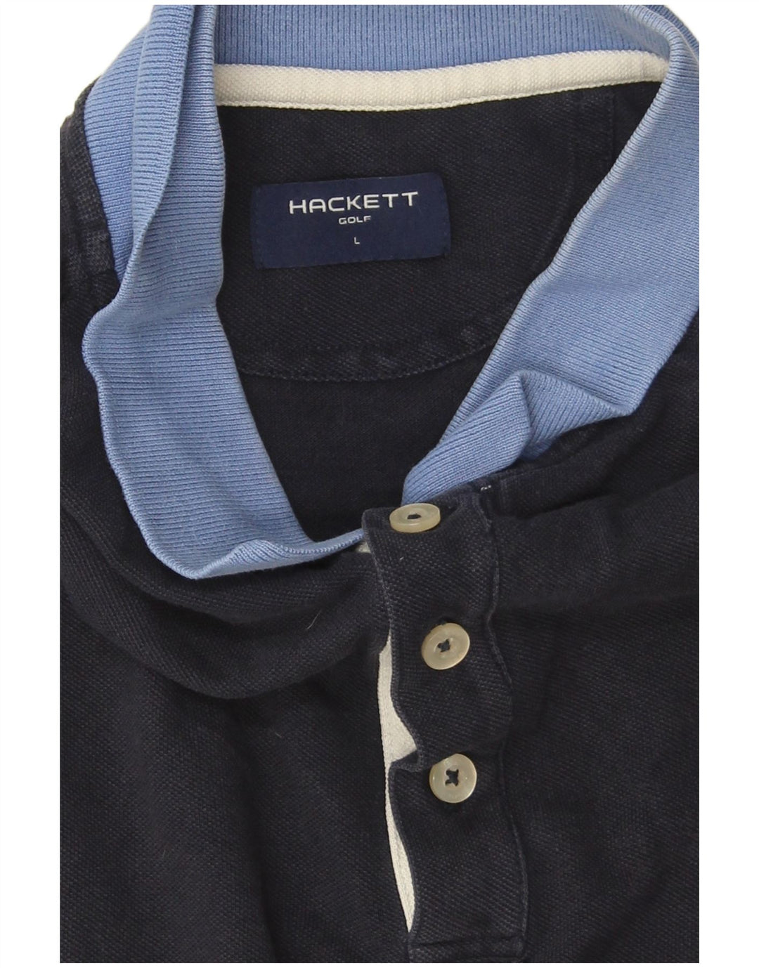Hackett Herren-Poloshirt, groß, marineblau, Colourblock-Baumwolle