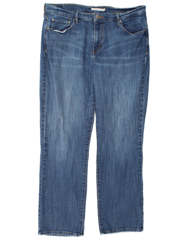 Levi's Damen 505 High Waist Straight Jeans US 14 XL W32 L28 Blaue Baumwolle