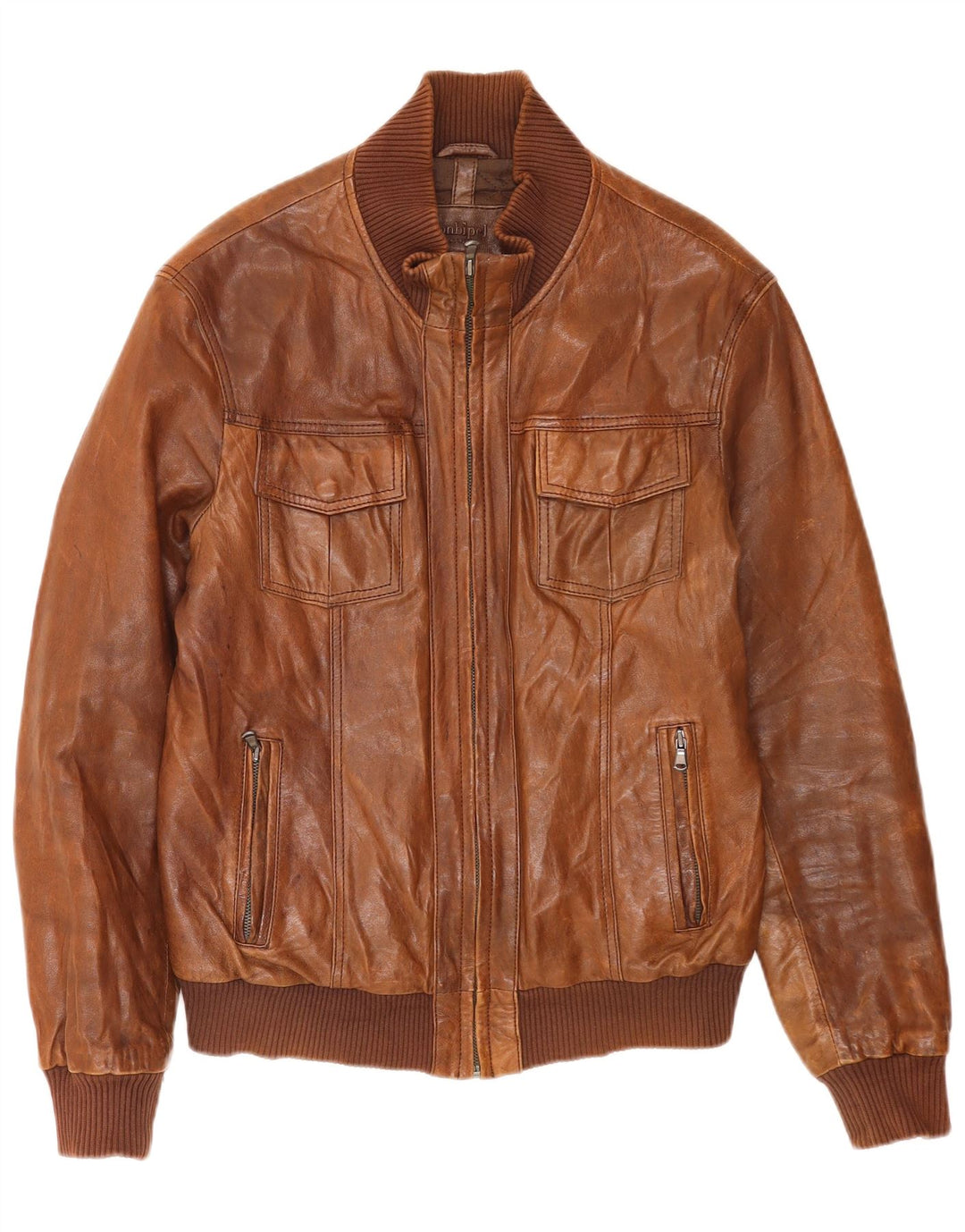 Conbipel Herren Leder Bomberjacke IT 46 Small Braun