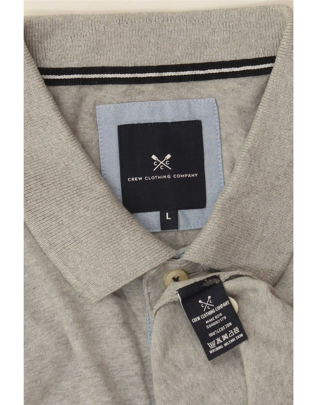 J. Crew Herren-Poloshirt, große graue Colourblock-Baumwolle