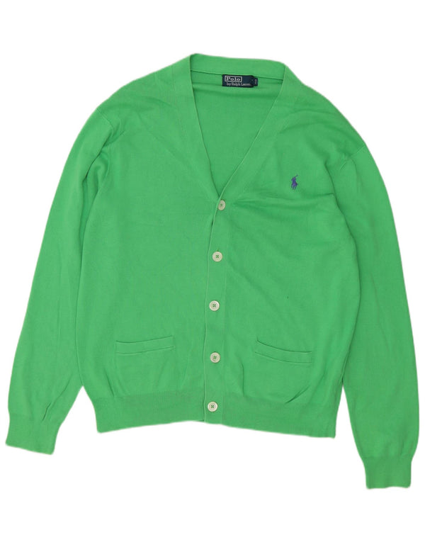 Polo Ralph Lauren Herren-Strickjacke, groß, grüne Baumwolle