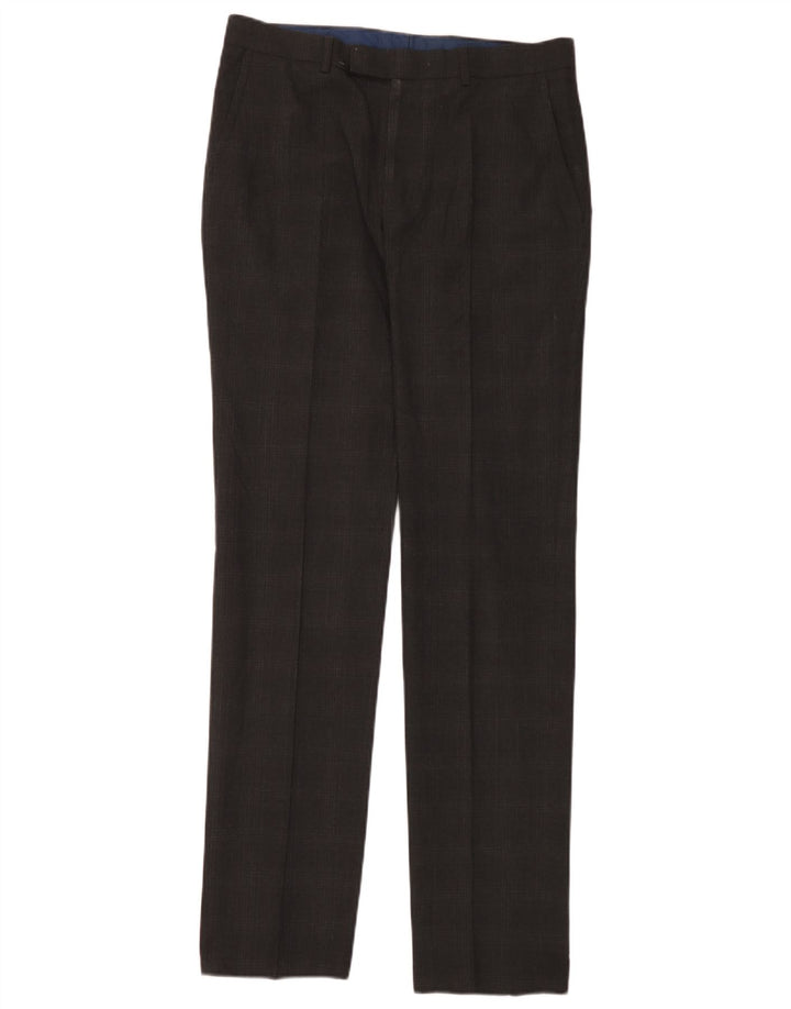Marks & Spencer Herren-Anzughose mit super schmaler Passform, W32 L33, grau kariert