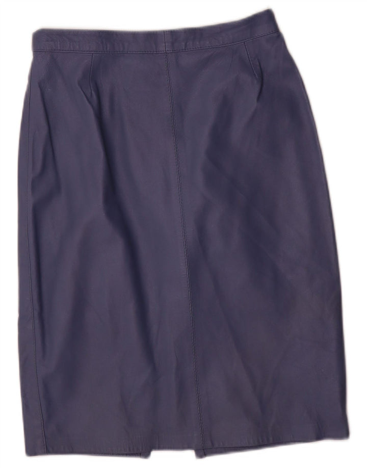 Vintage Damen Lederrock IT 44 Medium W26 Blaues Leder
