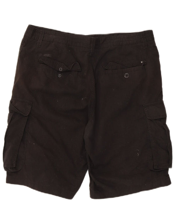 Hurley Herren Cargo-Shorts W34 Large Schwarz Baumwolle
