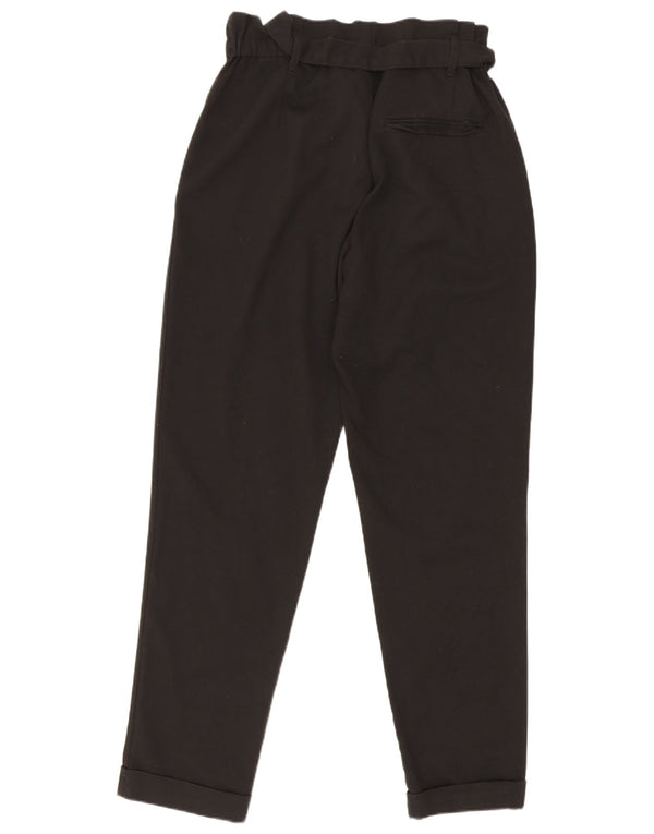 Zara Damen Trafaluc High Waist Tapered Freizeithose XS W24 L26 Schwarz