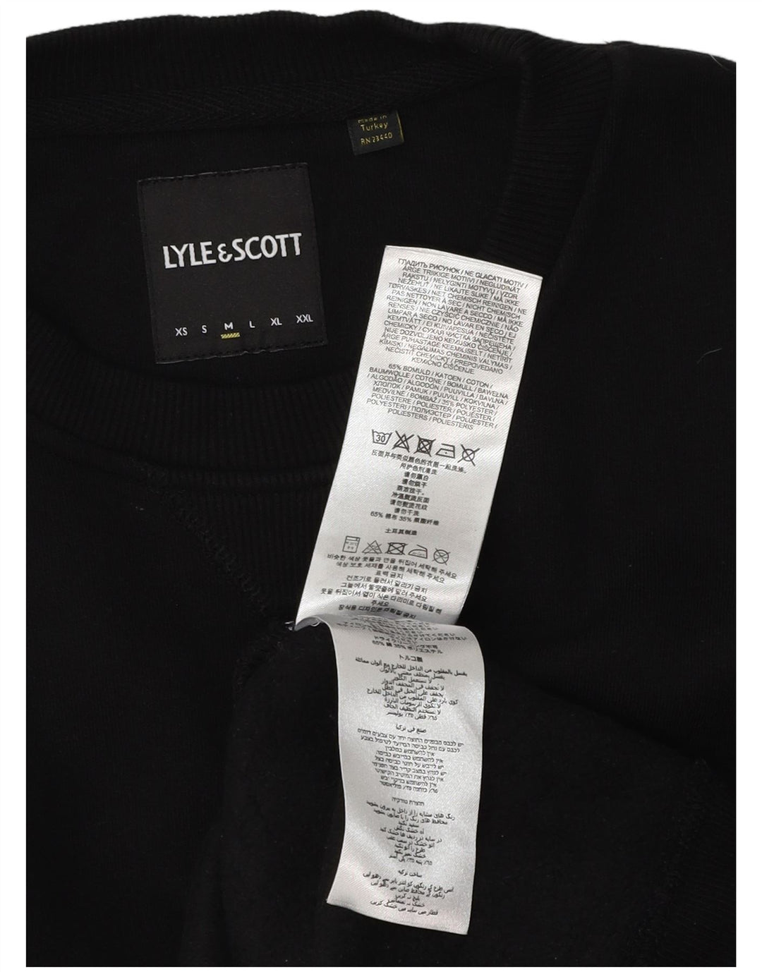 LYLE & SCOTT Herren-Sweatshirt-Pullover, mittelschwarze Baumwolle