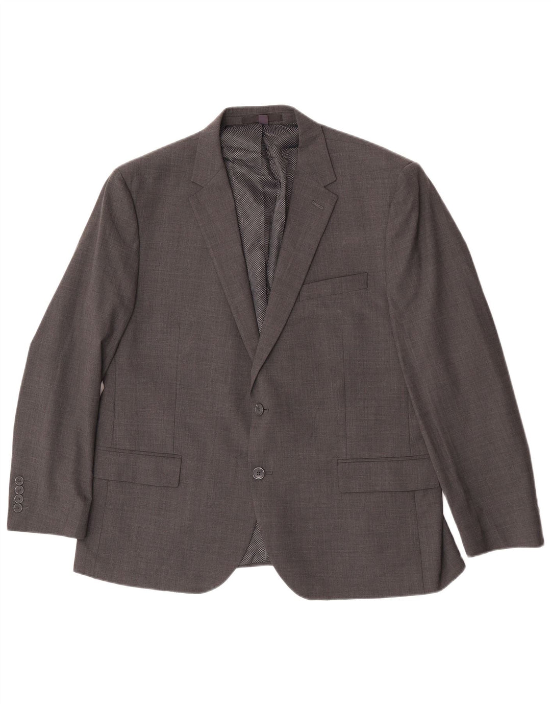 Marks & Spencer Herren-Blazer mit 2 Knöpfen, UK 44, XL, grau karierte Wolle