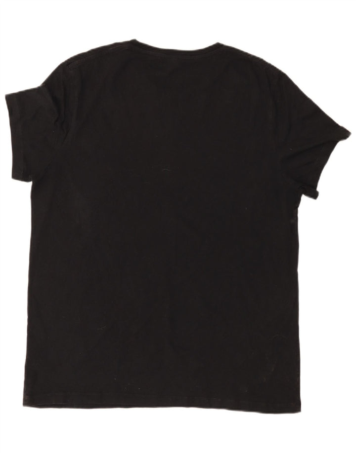 Jack Wills Herren-T-Shirt-Oberteil, groß, aus schwarzer Baumwolle