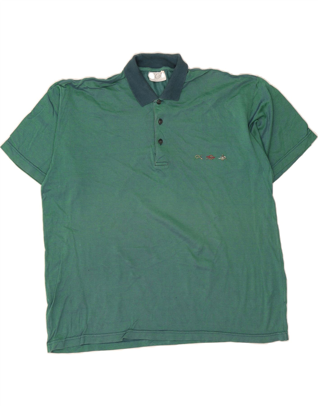 VINTAGE Mens Polo Shirt XL Green Cotton Vintage Vintage and Second-Hand Vintage from Messina Hembry 