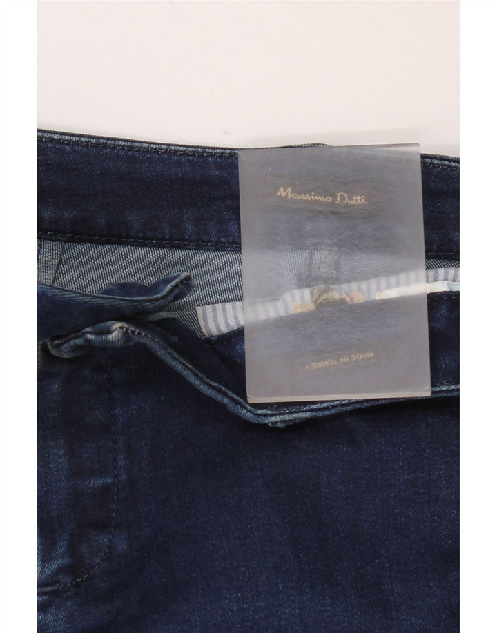Massimo Dutti Damen Crop Jeans mit weitem Bein W26 L23 Blau