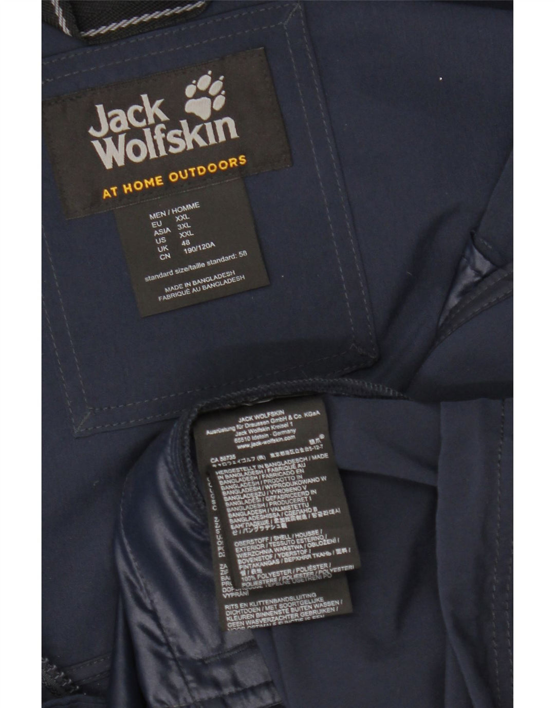 Jack Wolfskin Herren-Windbreakerjacke mit Kapuze, UK 48 2XL, Marineblau, Polyester