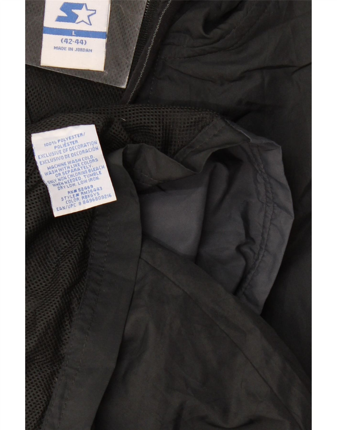 STARTER Herren-Regenjacke mit Kapuze, UK 40, großes graues Colourblock-Polyester